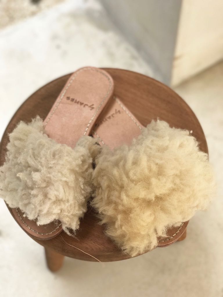 Shearling discount slides womens